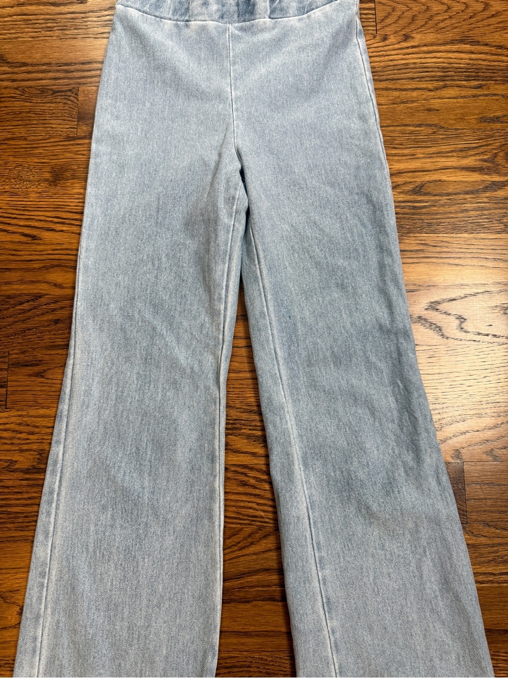H&M Girls Light Blue Wash Wide Leg Knit Stretch Denim Jeggings Size 10 - Picture 4 of 11